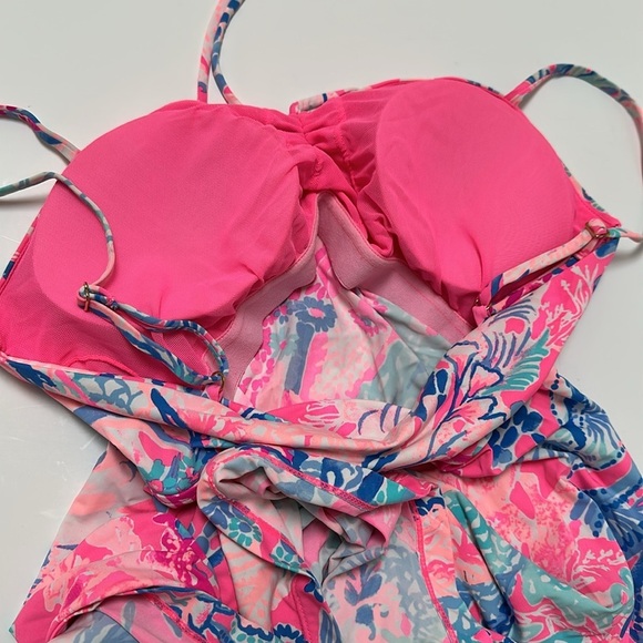 Lilly Pulitzer Margarete Swim Coverup Dress Adjustable Straps Bright Pink EUC  S - Picture 9 of 12